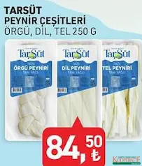 TARSÜT PEYNİR ÇEŞİTLERİ 250 G fiyat ve kampanya bilgisi